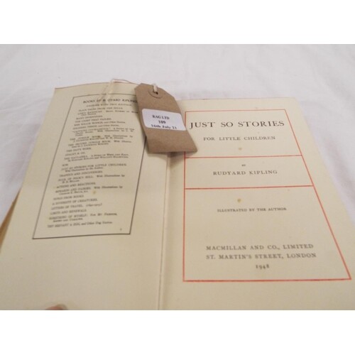 A Rudyard Kipling "Just So Stories" Uniformed Edition 1948, ...