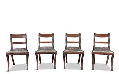 A SET OF FOUR MAHOGANY DINING CHAIRS, EARLY 19TH CENTURY, ...