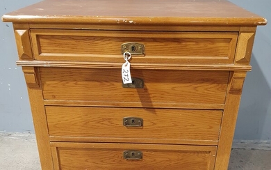 A STAINED BALTIC PINE COMMODE