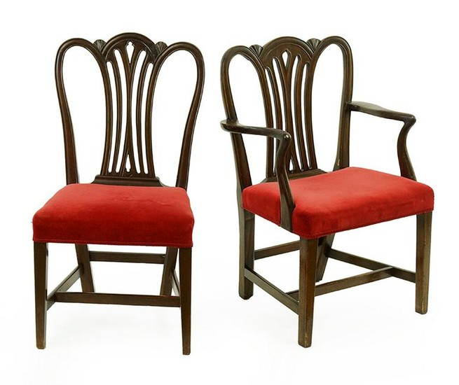 A Set of Eight Hepplewhite Mahogany Dining Chairs.