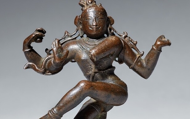 A South Indian bronze fragment of Shiva as Nataraja. Late Chola period, 10th/11th century