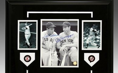 "A Summit at the Stairs": Ted Williams & Joe DiMaggio Signed Dugout Photograph