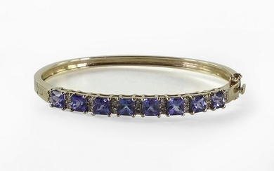 A Tanzanite & Diamond Bangle Bracelet.