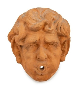 A Terracotta Fountain Mask Height 14 x width 1