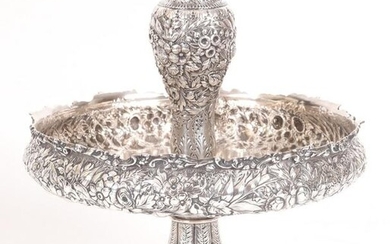 A Tiffany Sterling Repousse Compote