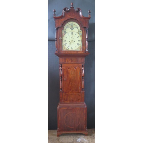 A Victorian Mahogany and Crossbanded Longcase Clock, the pai...