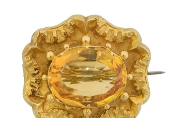 A Victorian citrine brooch