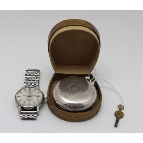A 'Waltham' silver cased pocket watch, movement No. 2635473,...