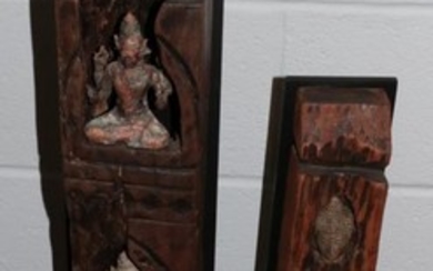 A bronze Ganesh, in a trunk section; three similar figures...