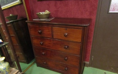 A circa 1860 mid Victorian mahogany round cornered chest of ...