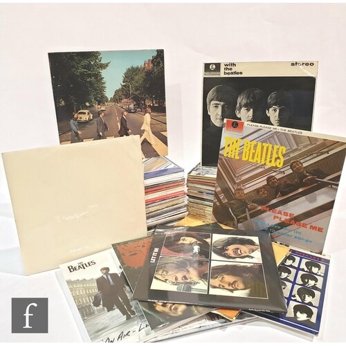 A collection of approximately eighty Beatles LPs, mostly lat...