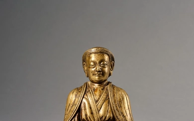 A copper alloy figure of Marpa, Tibet, 13th / 14th century