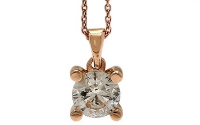 NOT SOLD. A diamond pendant set with a brilliant-cut diamond weighing app. 0.52 ct., mounted...