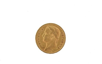 A gold coin of 40 FF Napoleon Emperor