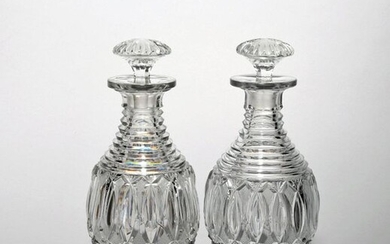 A good pair of cut glass decanters and stoppers early...