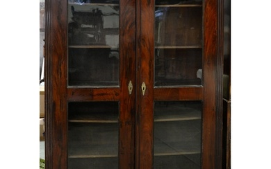 A grained rosewood bookcase, 19th c, fitted with adjustable ...