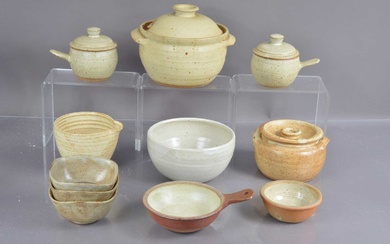 A group of Winchcombe studio pottery items