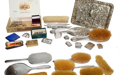 A group of assorted silver and silver plate including...