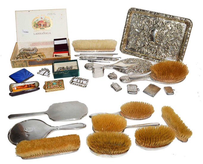 A group of assorted silver and silver plate including...