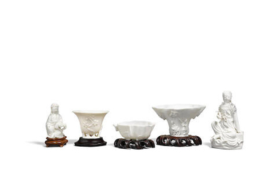 A group of five Dehua porcelains