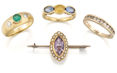 A group of rings, comprising: a 9ct gold diamond eternity...