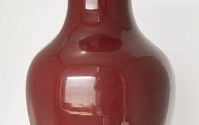 A large Chinese red glazed porcelain vase, late 19th