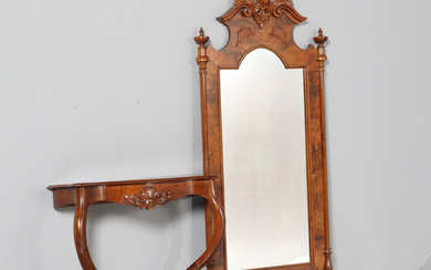 A late 19th century mirror with console table.
