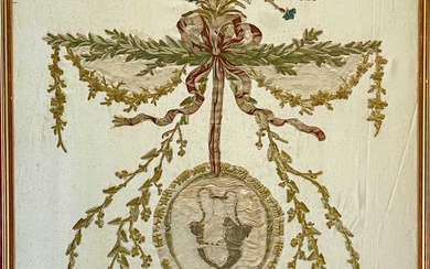 A late George III silk work panel.
