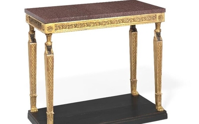 NOT SOLD. A late Gustavian 'retour d'egypt' giltwood console table. Sweden, mid-19th century. H. 92 cm. W. 105 cm. D. 54 cm. – Bruun Rasmussen Auctioneers of Fine Art