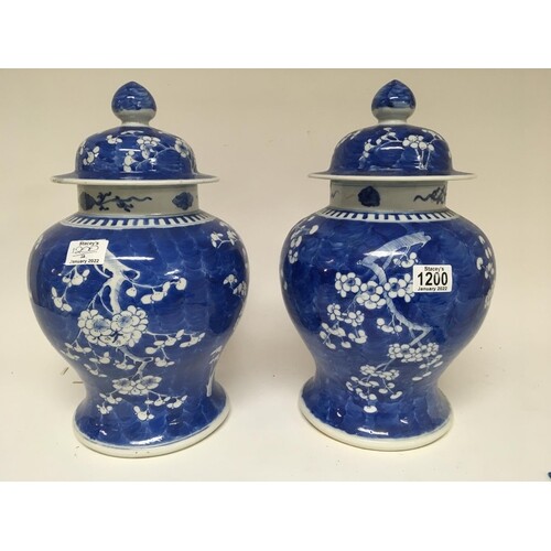 A pair of Chinese late 19th century Export porcelain blue an...