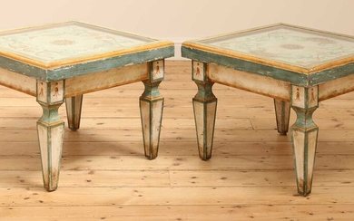 A pair of Continental painted wood low tables