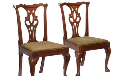 A pair of George II mahogany side chairs