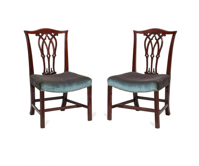 A pair of George III mahogany dining chairs, late 18th century
