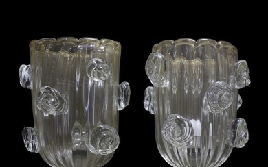 A pair of Italian Murano glass table lamps