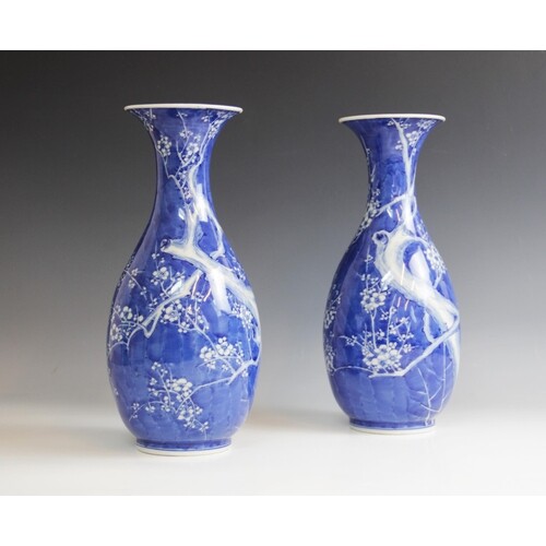 A pair of Japanese Seto porcelain vases, 20th century, each ...