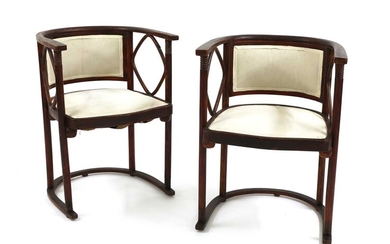 A pair of Viennese Secessionist 'Fledermaus' armchairs