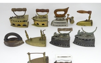A quantity of assorted 19thC and later cast brass and iron f...