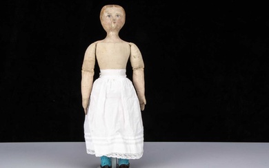A rare early 20th century American ‘Maggie Bessie’ painted cloth doll.
