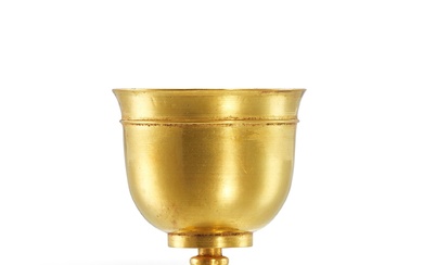 A rare gold stem cup, Tang dynasty 唐 金高足盃