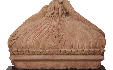 A red sandstone fragment of a dome,...