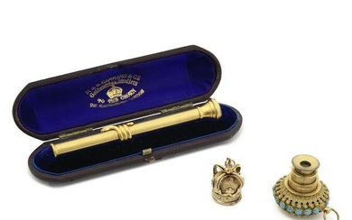 A selection of Victorian gold and gold-plated novelties various makers and dates (3)