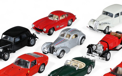 A set of 10 model cars, Burago, Italy, 20th century.