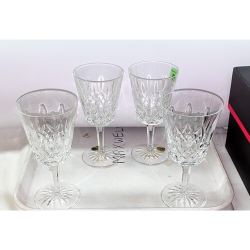 A set of Four Waterford Crystal Lismore 10oz wine goblets, h...