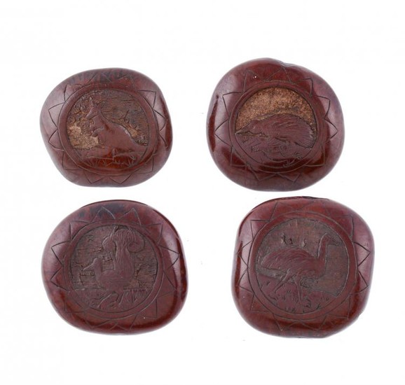 A set of four Australian burra nut buttons