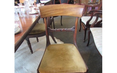 A set of four mahogany William IV style chairs and a pair of...