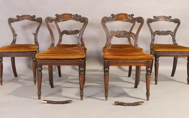 A set of six William IV simulated rosewood dining chairs, second quarter...