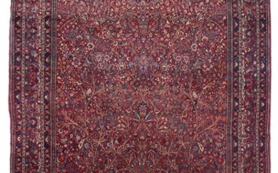 SOLD. A signed Mashad carpet, Persia. Design with tree of life. Signed: Karkhane Najafi Ferdosi. First half 20th century. 465 x 307 cm. – Bruun Rasmussen Auctioneers of Fine Art