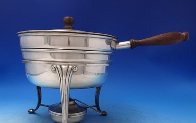 ACN Mexican Sterling Silver Chafing Dish with Bowl Burner and Wood