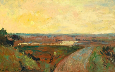 ALBERT LEBOURG(Montfort-sur-Risle 1849-1928 Rouen)Paysage.Huile sur toile.Signé en bas à gauche : A. Lebourg.33,2 × 54,5...