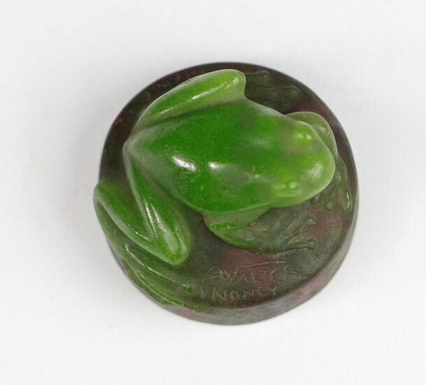 ALMARIC WALTER AND HENRI BERGE Paperweight. " FROG ".
